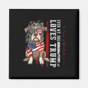 Imán Pit Bull Terrier Incluso Mi Perro Ama A Trump Homb