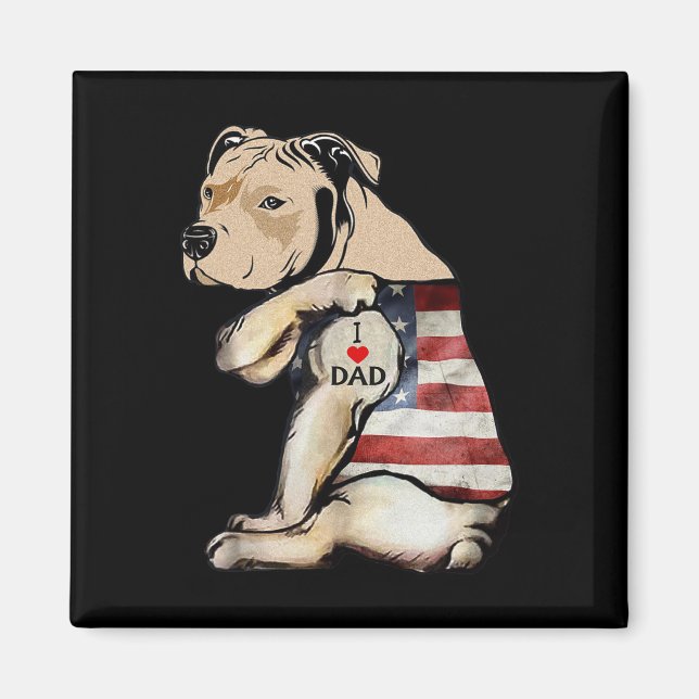 Imán Pitbull amo a papá tatuaje día del padre  (Frente)