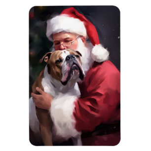 Imán Pitbull con Santa Claus Festivo de Navidad