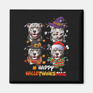Imán Pitbull Dog Hallothanksmas Halloween Día de Acción