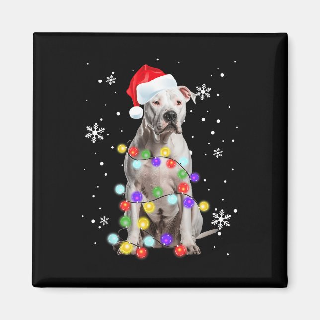 Imán Pitbull Dog Merry Dogmas Santa Pitbull Navidades T (Frente)