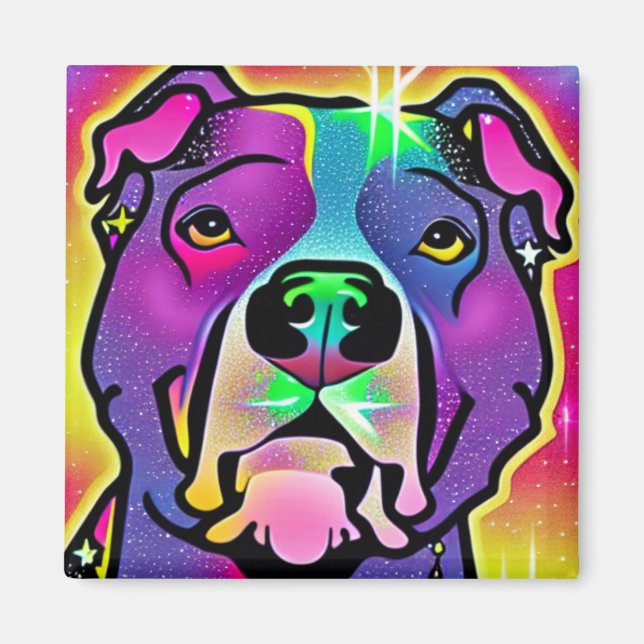 Imán Pitbull Dog Pop Art (Frente)