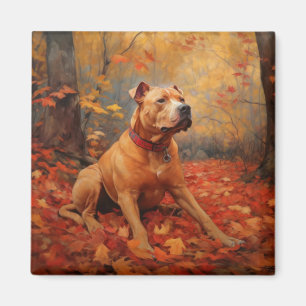 Imán Pitbull en otoño se inspira en las hojas