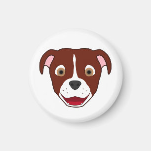 Imán Pitbull rojo con el resplandor
