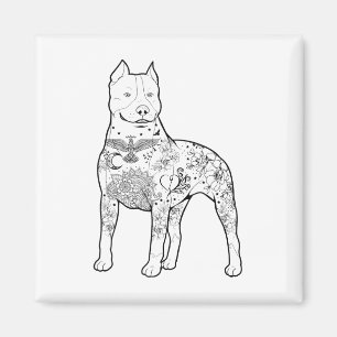 Imán Pitbull Tattoos Diseño Entrenador Perro Guay Pitbu