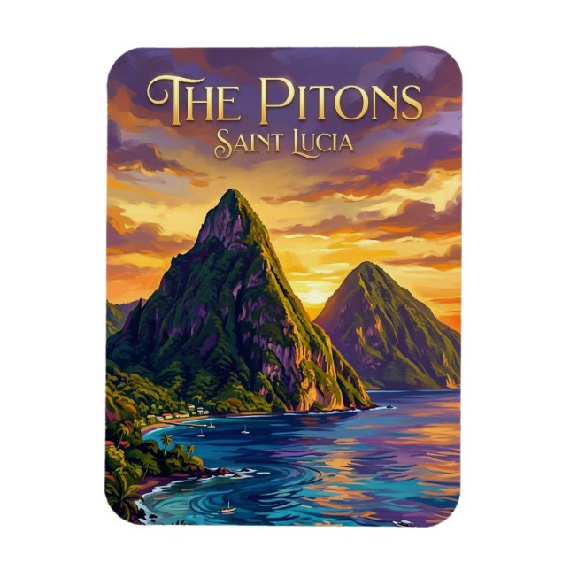 Imán Pitons Santa Lucía (Vertical)
