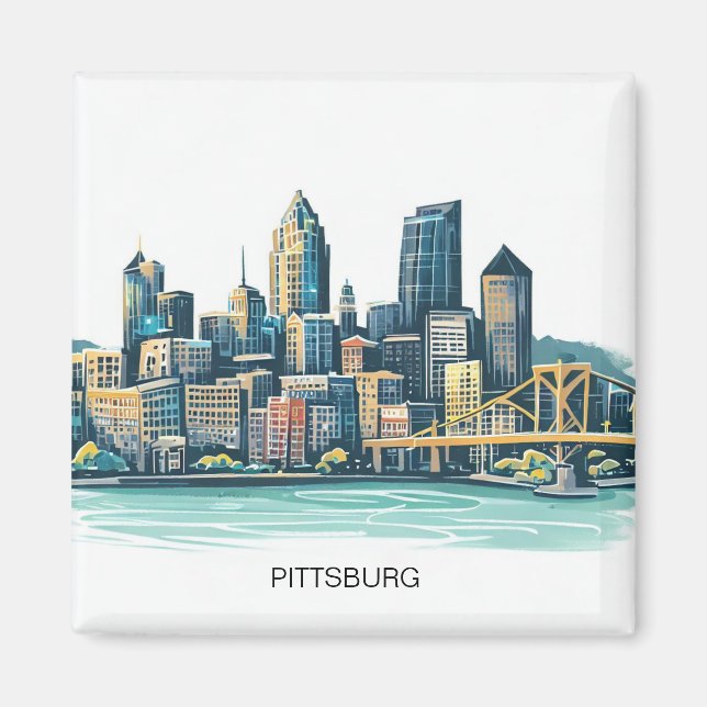 Imán Pittsburgh Cityscape (Frente)