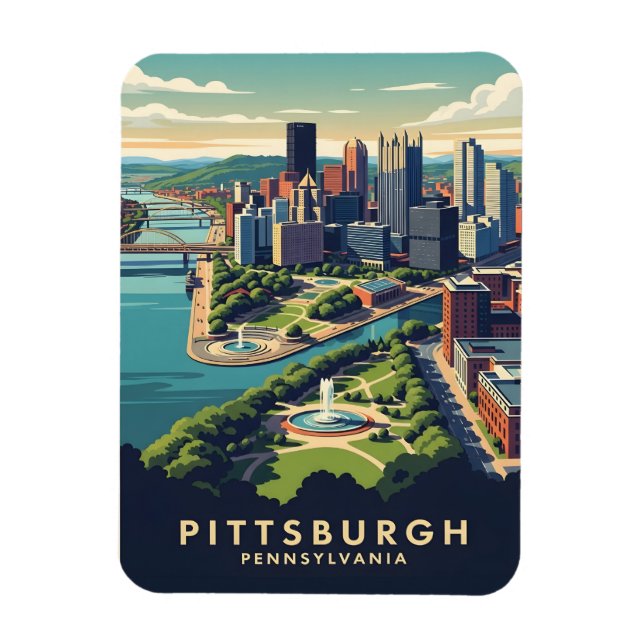 Imán Pittsburgh, Pennsylvania Skyline (Vertical)