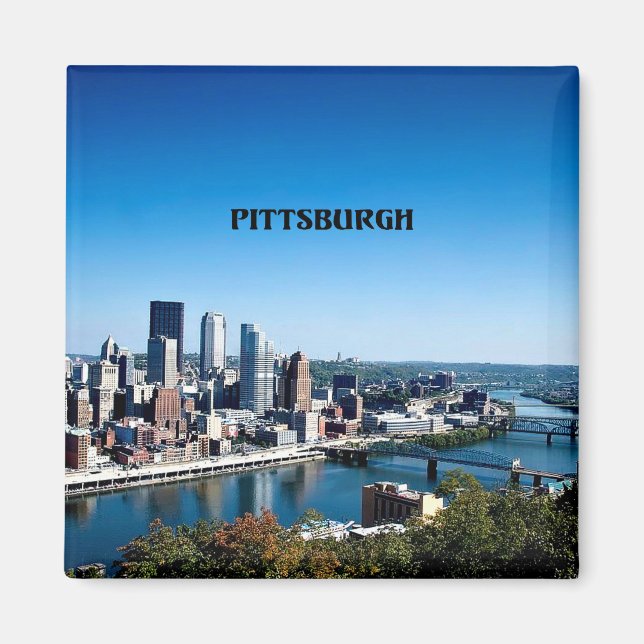 Imán Pittsburgh, Pennsylvania skyline photograph (Frente)
