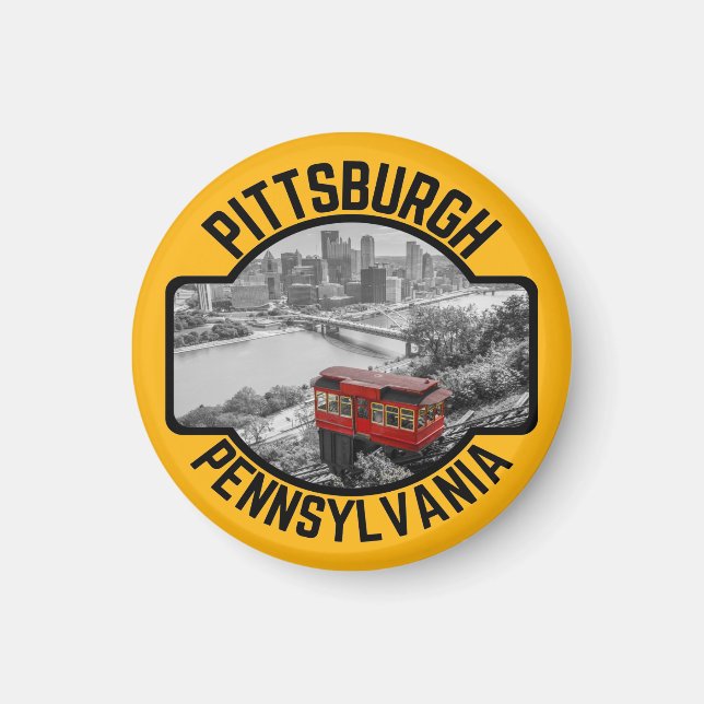 Imán Pittsburgh Pennsylvania Steel City Skyline Incline (Frente)