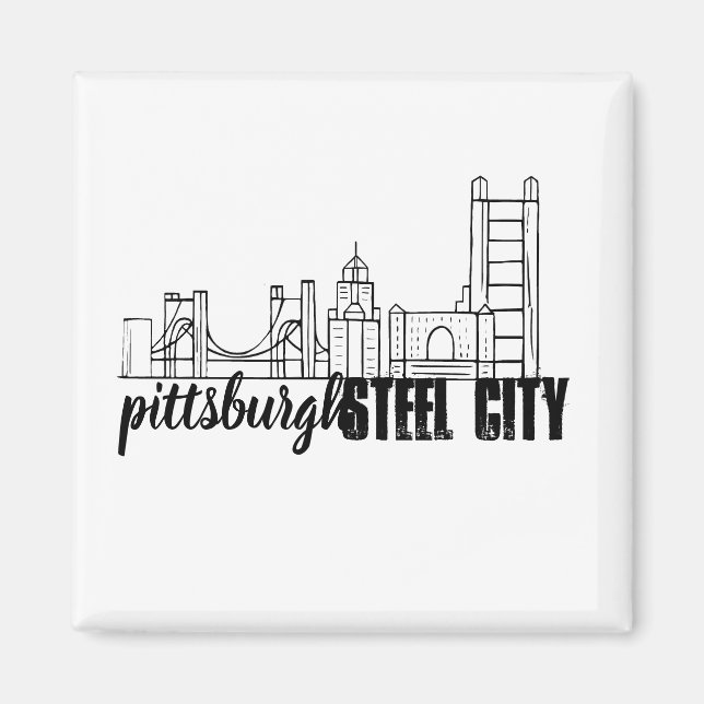 Imán Pittsburgh Skyline (Frente)