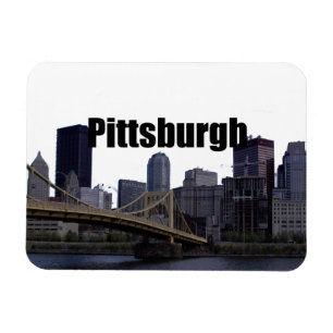 Imán Pittsburgh Skyline con Pittsburgh en el Sky Magnet