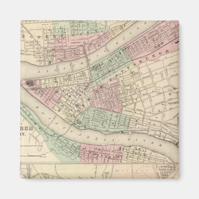 Imán Pittsburgh y Allegheny, Pennsylvania (Frente)