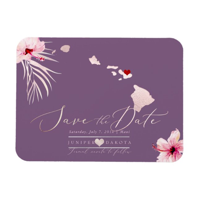 Imán PixDezines Elegant Hawaiian DIY Map Save the Date (Horizontal)