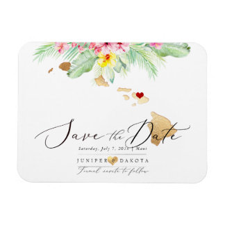 Imán PixDezines Elegant Hawaiian DIY Map Save the Date