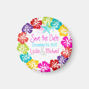 Imán PixDezines hibiscus lei, Save the Date