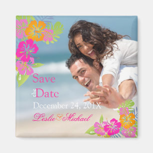Imán PixDezines hibiscus leis, Save the Date