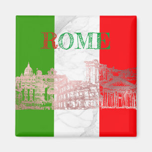 Imán PixDezines Roma, Roma (DIY) Faux Rosa Gold+Marble