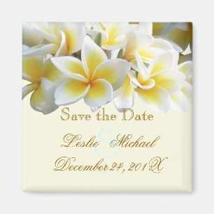 Imán PixDezines Save Date, Plumeria Lei