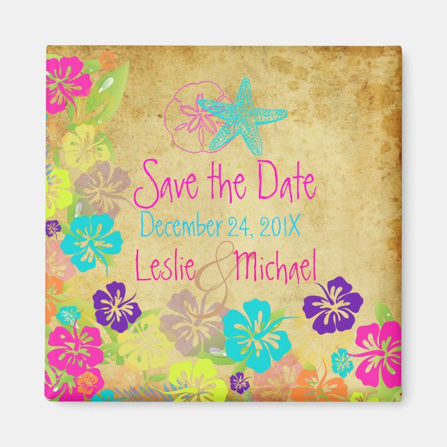 Imán PixDezines Vintage starfish, Save the Date (Frente)