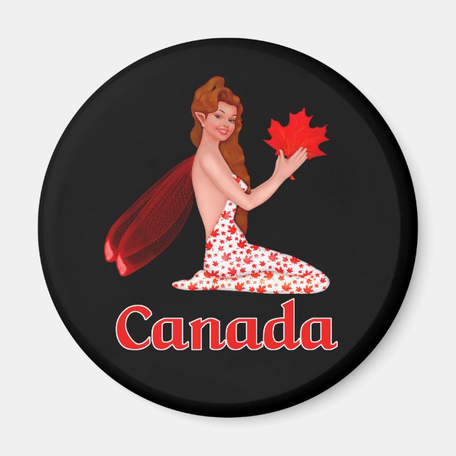 Imán Pixe canadiense con hoja de arce (Frente)