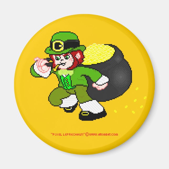 Imán Pixel Leprechaun Magnet 4 (Frente)