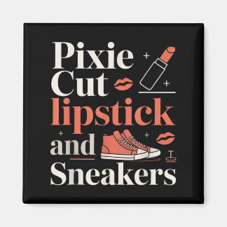 Imán Pixie cut lipstick and sneakers short hair style