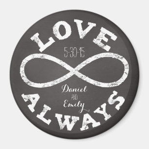 Imán Pizarra Infinito Amor Fecha de Boda y Nombres