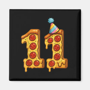 Imán Pizza 11º cumpleaños Gorra Fiesta de 11 años Bday 