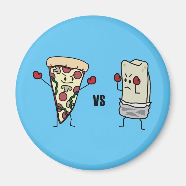 Imán Pizza de salchichones CONTRA el Burrito: Mexicano (Frente)