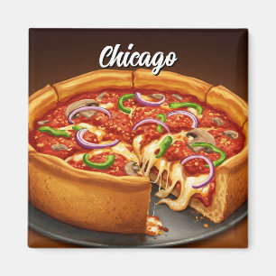 Imán Pizza Deep Dish de Chicago