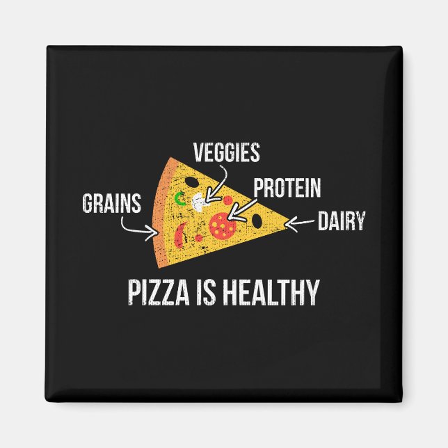 Imán Pizza Es Saludable - Carbohidratos - Graciosa Nove (Frente)