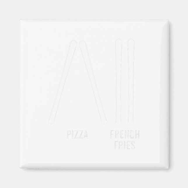 Imán Pizza Instructora De Esquí Y Fries Francesas Cómo  (Frente)