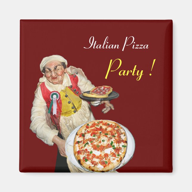 Imán PIZZA ITALIANA, rojo (Frente)