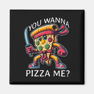 Imán Pizza Ninja Estilo Karate Quieres Pizzarme Tee Fo