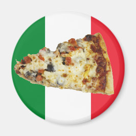 Imán Pizza Slice sobre los colores de la bandera italia