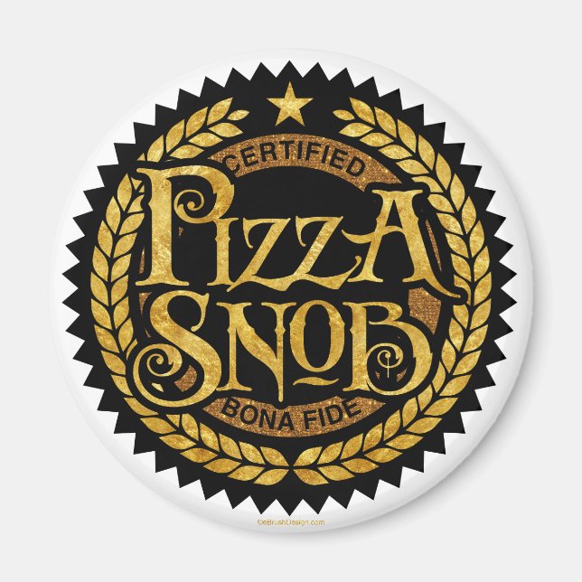 Imán Pizza Snob - divertido amante de la pizza (Frente)