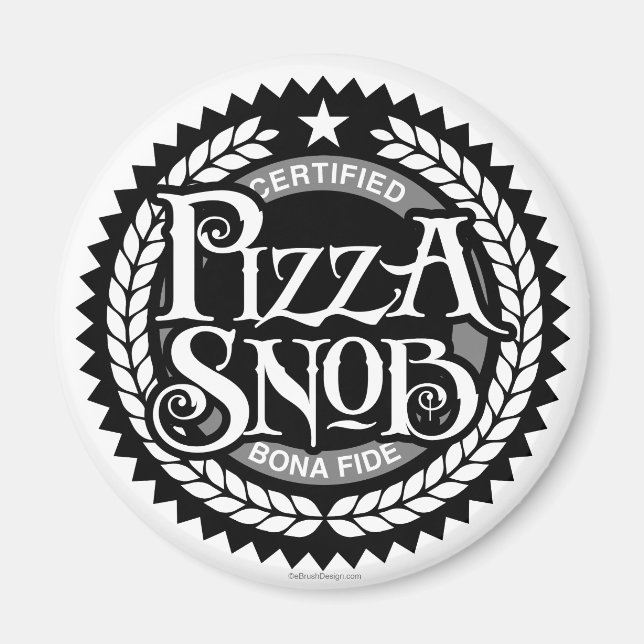 Imán Pizza Snob - divertido amante de la pizza (Frente)