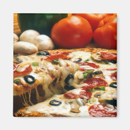 Imán Pizza Tomates Mushrooms Aceitunas Queso