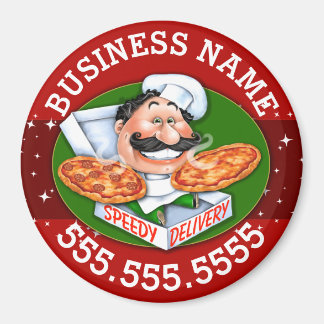 Imán Pizzeria Restaurant Pizza Personalizable de entreg