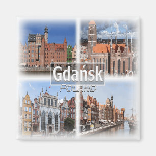 Imán PL0021 Europa, Polonia, nevera Gdansk