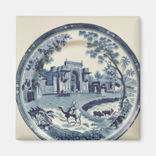 Imán Placa azul y blanca de Spode, c.1815