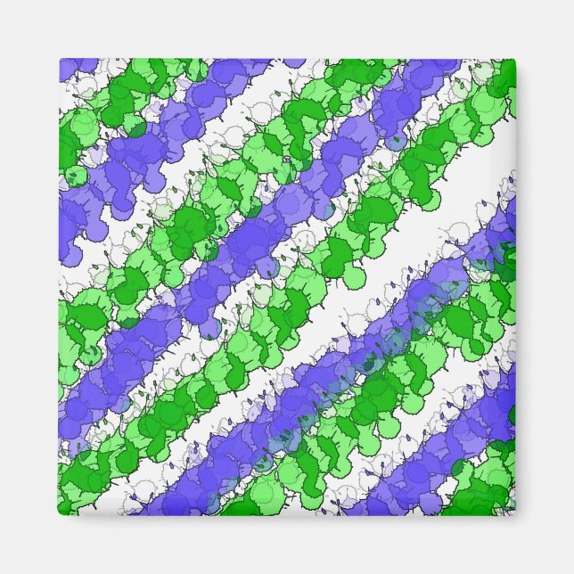 Imán Placa azul y verde angustiada (Frente)