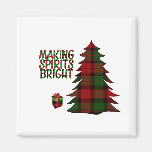 Imán Placa de árbol de Navidad (Frente)