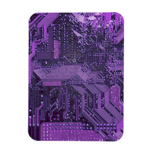 Imán Placa de circuito cibernético púrpura Electrónica 