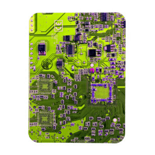 Imán Placa de circuito de la computadora Geek Neon Yell