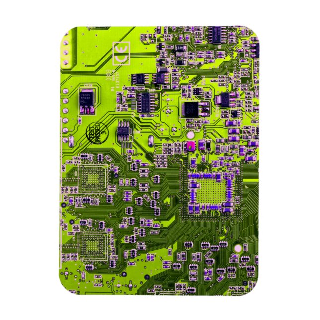 Imán Placa de circuito de la computadora Geek Neon Yell (Vertical)