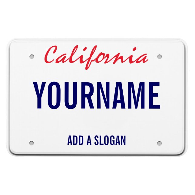 Imán Placa de licencia de California (personalizada) (Horizontal)