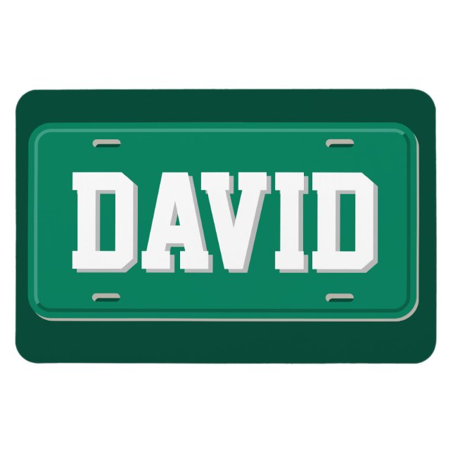 Imán Placa de licencia verde y blanca personalizada (Horizontal)