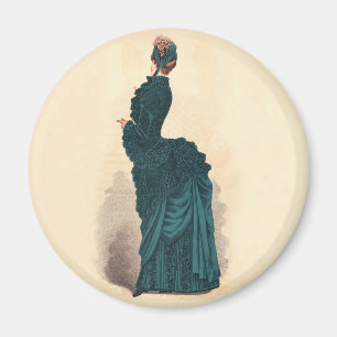 Imán Placa de moda victoriana antigua: vestido con cola
